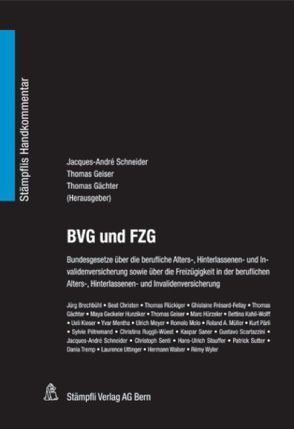 BVG und FZG von Gächter,  Thomas, Geiser,  Thomas, Schneider,  Jacques-André
