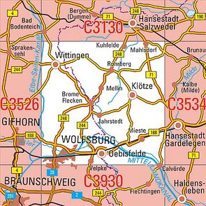 C3530 Wolfsburg Topographische Karte 1 : 100 000