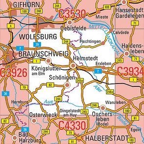 C3930 Helmstedt Topographische Karte 1 : 100 000