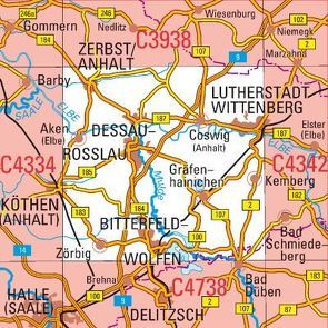 C4338 Dessau-Roßlau Topographische Karte 1 : 100 000