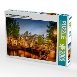 CALVENDO Puzzle AMSTERDAM Abendidylle an der Singel 2000 Teile Lege-Größe 90 x 67 cm Foto-Puzzle Bild von Melanie Viola