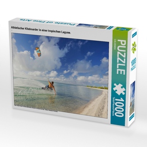 CALVENDO Puzzle Athletischer Kiteboarder in einer tropischen Lagune. 1000 Teile Lege-Größe 64 x 48 cm Foto-Puzzle Bild von CALVENDO