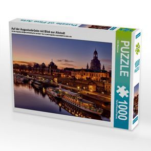 CALVENDO Puzzle Auf der Augustusbrücke mit Blick zur Altstadt 1000 Teile Lege-Größe 64 x 48 cm Foto-Puzzle Bild von Dirk Meutzner von Meutzner,  Dirk