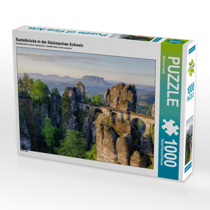 CALVENDO Puzzle Basteibrücke in der Sächsischen Schweiz 1000 Teile Lege-Größe 64 x 48 cm Foto-Puzzle Bild von Michael Valjak