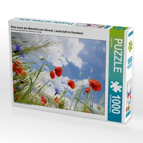 CALVENDO Puzzle Blick durch das Mohnfeld zum Himmel. Landschaft im Havelland. 1000 Teile Lege-Größe 64 x 48 cm Foto-Puzzle Bild von Anja Frost