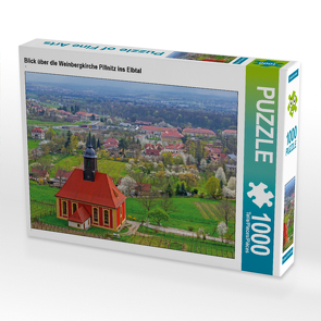 CALVENDO Puzzle Blick über die Weinbergkirche Pillnitz ins Elbtal 1000 Teile Lege-Größe 64 x 48 cm Foto-Puzzle Bild von N N