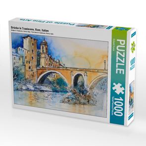 CALVENDO Puzzle Brücke in Trastevere, Rom, Italien 1000 Teile Lege-Größe 64 x 48 cm Foto-Puzzle Bild von Eckard Funck