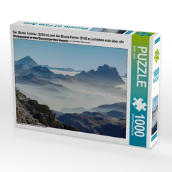 CALVENDO Puzzle Der Monte Antelao (3264 m) und der Monte Pelmo (3168 m) erheben sich über ein Wolkenmeer in den Dolomiten des Veneto 1000 Teile Lege-Größe 64 x 48 cm Foto-Puzzle Bild von Martin Zwick
