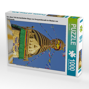 CALVENDO Puzzle Der obere Teil des berühmten Stupa von Swayambhunath im Westen von Kathmandu 1000 Teile Lege-Größe 48 x 64 cm Foto-Puzzle Bild von Ulrich Senff