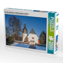 CALVENDO Puzzle Die alte Dorfkirche von Niederseelbach im Winter 2000 Teile Lege-Größe 90 x 67 cm Foto-Puzzle Bild von Christian Müringer