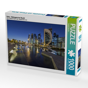 CALVENDO Puzzle Doha – Metropole bei Nacht 1000 Teile Lege-Größe 64 x 48 cm Foto-Puzzle Bild von Renate Bleicher