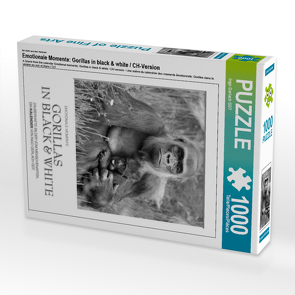 CALVENDO Puzzle Emotionale Momente: Gorillas in black & white / CH-Version 1000 Teile Lege-Größe 48 x 64 cm Foto-Puzzle Bild von Ingo Gerlach GDT
