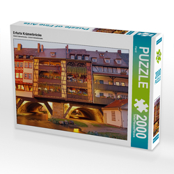 CALVENDO Puzzle Erfurts Krämerbrücke 2000 Teile Lege-Größe 90 x 67 cm Foto-Puzzle Bild von Flori0