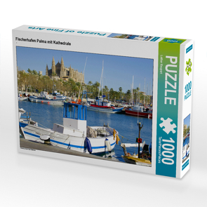 CALVENDO Puzzle Fischerhafen Palma mit Kathedrale 1000 Teile Lege-Größe 64 x 48 cm Foto-Puzzle Bild von Lothar Reupert