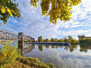 CALVENDO Puzzle Historische Hubbrücke mit Binnenschiff 1000 Teile Lege-Größe 640 x 480 cm Foto-Puzzle Bild von Beate Bussenius