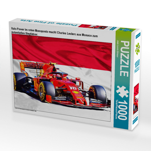 CALVENDO Puzzle Italo-Power im roten Monoposto macht Charles Leclerc aus Monaco zum potentiellen Siegfahrer. 1000 Teile Lege-Größe 64 x 48 cm Foto-Puzzle Bild von Jean-Louis Glineur