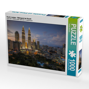 CALVENDO Puzzle Kuala Lumpur – Metropole bei Nacht 1000 Teile Lege-Größe 64 x 48 cm Foto-Puzzle Bild von Renate Bleicher