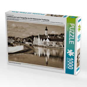 CALVENDO Puzzle Landsberg am Lech Fotografien im Stil historischer Postkarten 1000 Teile Lege-Größe 64 x 48 cm Foto-Puzzle Bild von Martina Marten