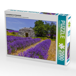 CALVENDO Puzzle Lavendefeld mit Steinhütte 2000 Teile Lege-Größe 90 x 67 cm Foto-Puzzle Bild von Jürgen Feuerer