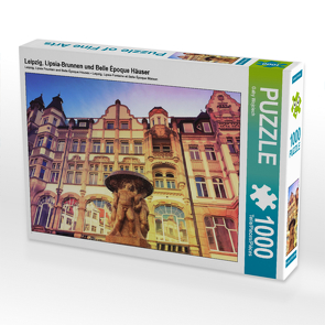 CALVENDO Puzzle Leipzig, Lipsia-Brunnen und Belle Époque Häuser 1000 Teile Lege-Größe 64 x 48 cm Foto-Puzzle Bild von Gaby Wojciech