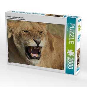 CALVENDO Puzzle Löwen – schlecht gelaunt 2000 Teile Lege-Größe 90 x 67 cm Foto-Puzzle Bild von Michael Herzog