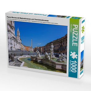 CALVENDO Puzzle Piazza Navona mit Neptunbrunnen und Vierströmebrunnen 1000 Teile Lege-Größe 64 x 48 cm Foto-Puzzle Bild von Hanna Wagner
