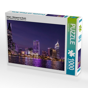 CALVENDO Puzzle Saigon – Metropole bei Nacht 1000 Teile Lege-Größe 64 x 48 cm Foto-Puzzle Bild von Renate Bleicher