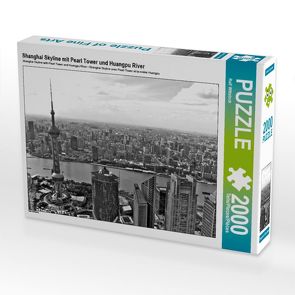 CALVENDO Puzzle Shanghai Skyline mit Pearl Tower und Huangpu River 2000 Teile Lege-Größe 90 x 67 cm Foto-Puzzle Bild von Ralf Wittstock