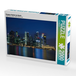 CALVENDO Puzzle Singapur Skyline bei Nacht 2000 Teile Lege-Größe 90 x 67 cm Foto-Puzzle Bild von Ralf Wittstock