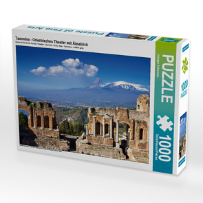 CALVENDO Puzzle Taormina – Griechisches Theater mit Ätnablick 1000 Teile Lege-Größe 64 x 48 cm Foto-Puzzle Bild von Juergen Schonnop