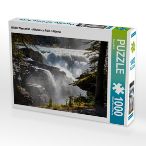 CALVENDO Puzzle Wilder Wasserfall – Athabasca Falls / Alberta 1000 Teile Lege-Größe 64 x 48 cm Foto-Puzzle Bild von Georg Beck
