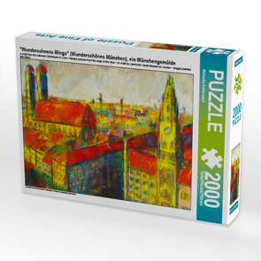 CALVENDO Puzzle „Wunderscheens Minga“ (Wunderschönes München), ein Münchengemälde 2000 Teile Lege-Größe 90 x 67 cm Foto-Puzzle Bild von Michaela Schimmack