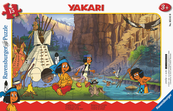 Ravensburger Kinderpuzzle – 05141 Camping mit Freunden – Rahmenpuzzle für Kinder ab 3 Jahren, Yakari-Puzzle mit 15 Teilen