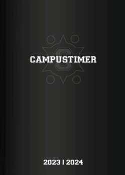 Campustimer Black – A5 Semester-Planer – Studenten-Kalender 2023/2024 – Notiz-Buch – schwarz – Weekly – Alpha Edition