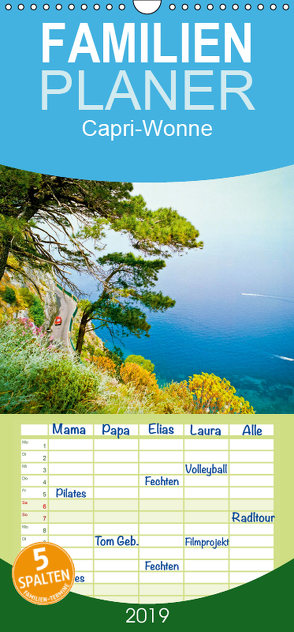 Capri-Wonne – Familienplaner hoch (Wandkalender 2019 , 21 cm x 45 cm, hoch) von CALVENDO