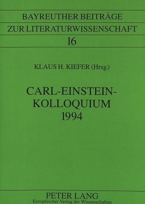 Carl-Einstein-Kolloquium 1994 von Kiefer,  Klaus H.