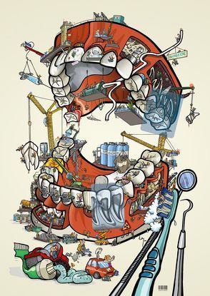 Cartoonposter „Human Mouth Project“ von Lüdeling,  Daniel