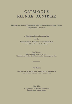 Catalogus Faunae Austriae von Ebner,  R.