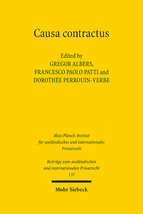 Causa contractus von Albers,  Gregor, Patti,  Francesco Paolo, Perrouin-Verbe,  Dorothée