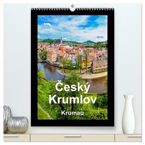 Cesky Krumlov Krumau (hochwertiger Premium Wandkalender 2024 DIN A2 hoch), Kunstdruck in Hochglanz von aguja,  aguja