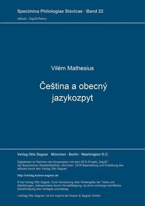 Čeština a obecný jazykozpyt von Mathesius,  Vilém