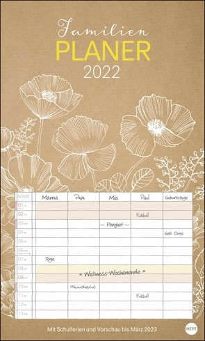 Chalk Drawing Familienplaner XL Kalender 2022 von Heye