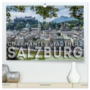 Charmantes Stadtherz SALZBURG (hochwertiger Premium Wandkalender 2024 DIN A2 quer), Kunstdruck in Hochglanz von Viola,  Melanie