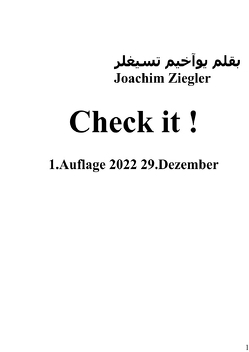 Check it ! 1.Auflage 2022 29.Dezember von Ziegler,  Joachim