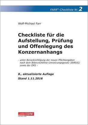 Farr, Checkliste 2 (Konzernanhang), 8. A. von Farr,  Wolf-Michael