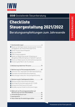 Checkliste Steuergestaltung 2021/2022 von Kreft,  RiFG Dipl.-Finw. Prof. Dr. Volker, Pflüger,  Dr. Hansjörg
