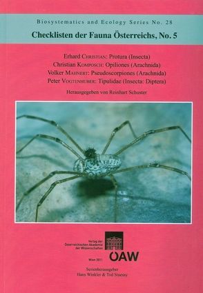 Checklisten der Fauna Österreichs, No.5 von Schuster,  Reinhart, Stuessy,  Tod, Winkler,  Hans