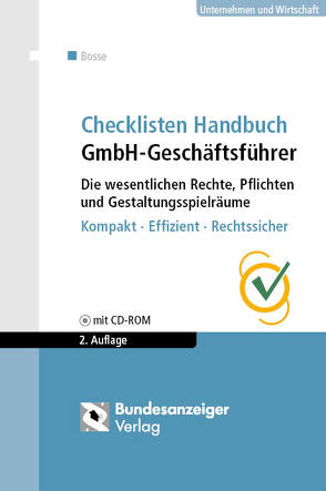 Checklisten Handbuch GmbH-Geschäftsführer (E-Book) von Bosse,  Christian