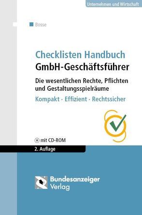 Checklisten Handbuch GmbH-Geschäftsführer von Bosse,  Christian