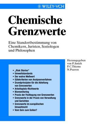 Chemische Grenzwerte von Janich,  Peter, Psarros,  Nikos, Thieme,  Peter C.